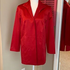 Dressy casual Chico’s cotton sateen long jacket